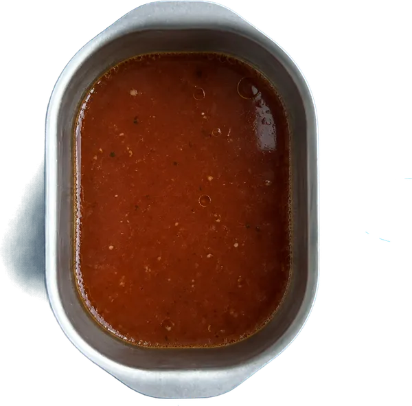 Nel sesto contenitore mettete 300 g di brodo di manzo e 12 g di concentrato di pomodoro.