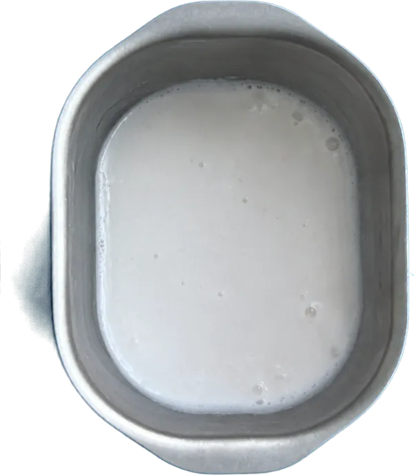 Nel quinto contenitore mettete 180 g di latte di cocco denso e 3.5 cucchiai Liffo di sale fino.