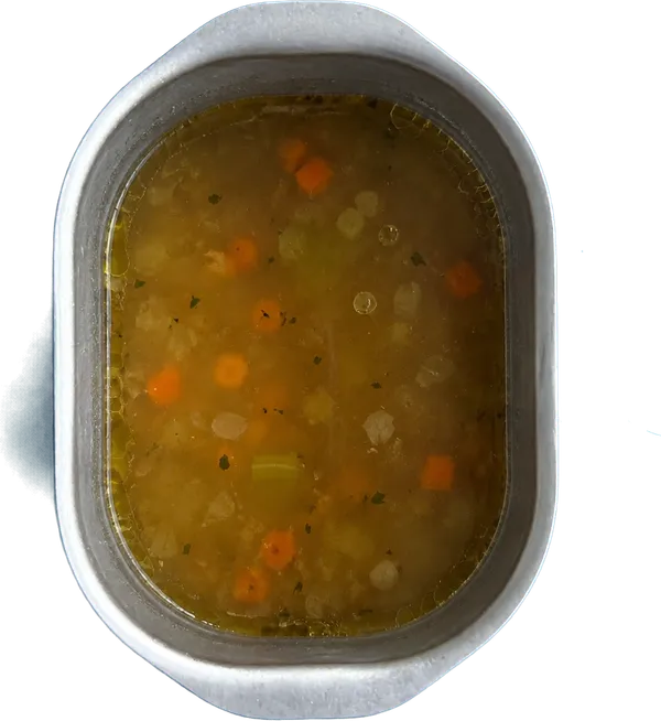 Nel quarto contenitore mettete 300 g di brodo vegetale liquido.