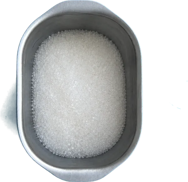 Nel secondo contenitore mettete 85 g di zucchero bianco.