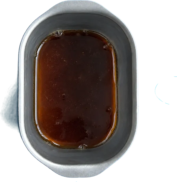 Nel ottavo contenitore mettete 40 g di salsa di soia, 40 g di acqua, 20 g di aceto di vino bianco e 20 g di sciroppo d'acero.