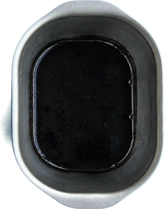 Nel sesto contenitore mettete 200 g di acqua e 1 sacca di nero di seppia.